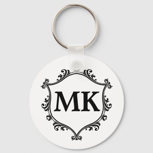 koninklijk schild gepersonaliseerde naam monogram sleutelhanger (Voorkant)