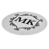  koninklijk schild gepersonaliseerde naam monogram snijplank (Hoek)