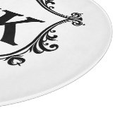  koninklijk schild gepersonaliseerde naam monogram snijplank (Hoek)