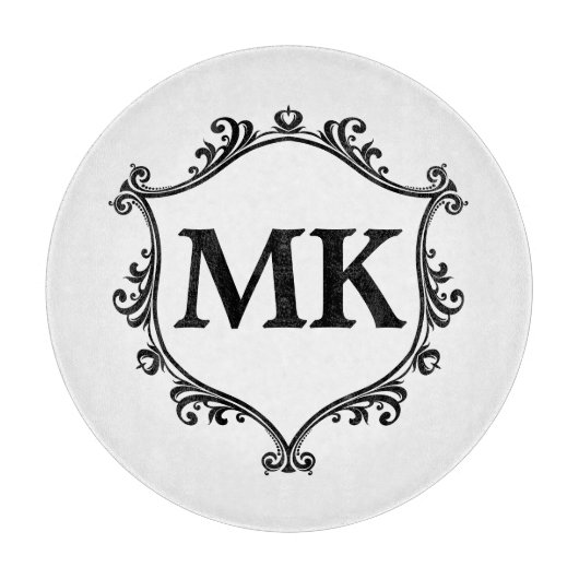  koninklijk schild gepersonaliseerde naam monogram snijplank (Voorkant)