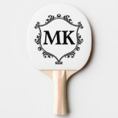  koninklijk schild gepersonaliseerde naam monogram tafeltennisbatje (Achterkant)