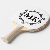  koninklijk schild gepersonaliseerde naam monogram tafeltennisbatje (Voorkant Gekanteld)
