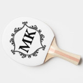  koninklijk schild gepersonaliseerde naam monogram tafeltennisbatje (Zijkant)