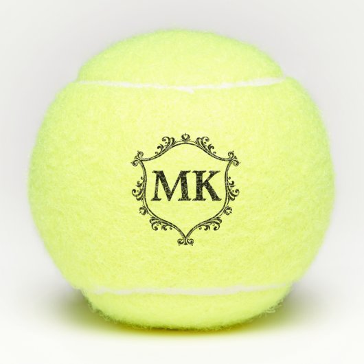 koninklijk schild gepersonaliseerde naam monogram tennisballen (Voorkant)