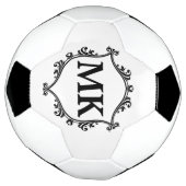  koninklijk schild gepersonaliseerde naam monogram voetbal (Gedraaid)