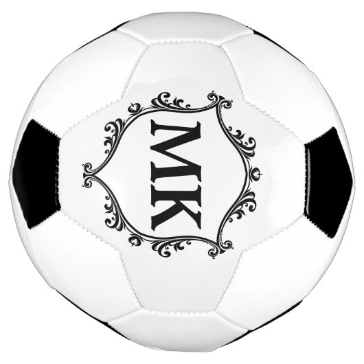 koninklijk schild gepersonaliseerde naam monogram voetbal (Gedraaid)