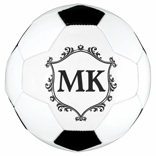  koninklijk schild gepersonaliseerde naam monogram voetbal (Voorkant)