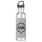  koninklijk schild gepersonaliseerde naam monogram waterfles  (Voorkant)