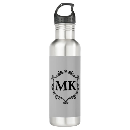  koninklijk schild gepersonaliseerde naam monogram waterfles  (Voorkant)