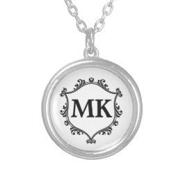  koninklijk schild gepersonaliseerde naam monogram zilver vergulden ketting