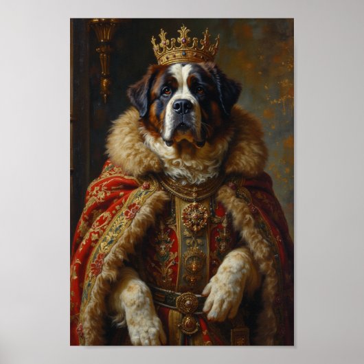 Koninklijk Sint-Bernard Portret Poster (Voorkant)