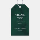 Koninklijk Smaragdgroene & Elegante Bruiloft Dank  Cadeaulabel (Voorkant)