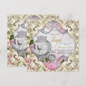 Koninklijk sprookjesprinses verjaardagsfeestje kaart (Voorkant / Achterkant)