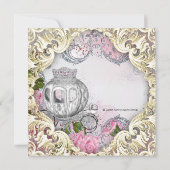 Koninklijk sprookjesprinses verjaardagsfeestje kaart (Achterkant)