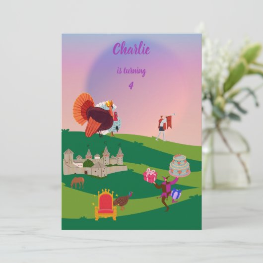 Koninklijk Turkije viert verjaardag in het koninkr Kaart (Staand voorkant)