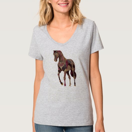 Koninklijk versierd Arabisch paard T-shirt (Voorkant)