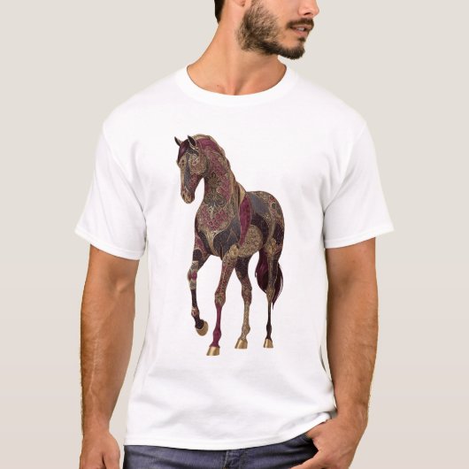 Koninklijk versierd Arabisch paard T-shirt (Voorkant)