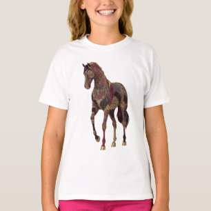 Koninklijk versierd Arabisch paard T-shirt
