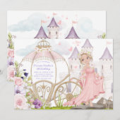 Koninklijk Vervoer | Blonde Princess Birthday Kaart (Voorkant / Achterkant)