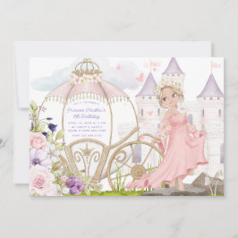 Koninklijk Vervoer | Blonde Princess Birthday Kaart