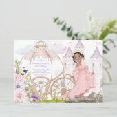 Koninklijk Vervoer | Donkere huiden prinses Birthd Kaart (Staand voorkant)