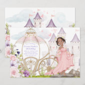 Koninklijk Vervoer | Donkere huiden prinses Birthd Kaart (Voorkant / Achterkant)