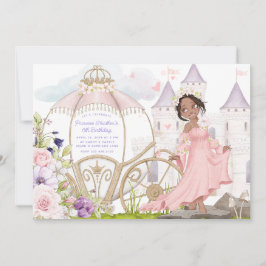 Koninklijk Vervoer | Donkere huiden prinses Birthd Kaart
