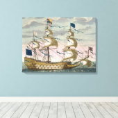 Koninklijk (vlaggenschip) van de Engelse vloot, di Canvas Afdruk (Insitu (Houten vloer))