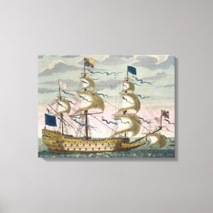 Koninklijk (vlaggenschip) van de Engelse vloot, di Canvas Afdruk