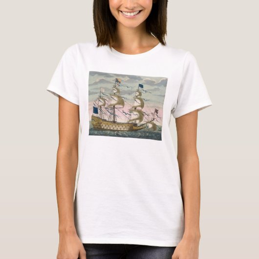 Koninklijk (vlaggenschip) van de Engelse vloot, di T-shirt (Voorkant)