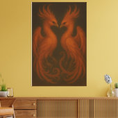 Koninklijk Vuur Phoenix Paar – Luxe Canvas Kunst (Insitu (Woonkamer))