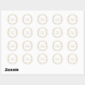 Koninklijk wit en goud chic bloem bruiloft ronde sticker (Vel)