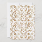 Koninklijk Wit en Goud Dress Quinceanera Birthday Kaart (Achterkant)