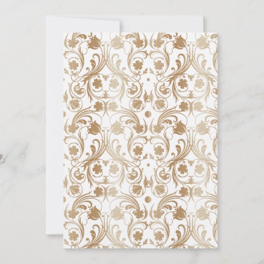 Koninklijk Wit en Goud Dress Quinceanera Birthday Kaart (Achterkant)