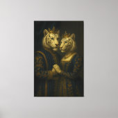 Koninklijk Witte Tijgerkoppel • Fijne Kunst Canvas Afdruk (Voorkant)