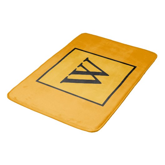 Koninklijk zwart monogram geometrisch  badmat (Gekanteld)
