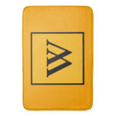 Koninklijk zwart monogram geometrisch  badmat (Voorkant Verticaal)