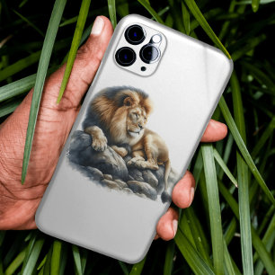 Koninklijke Afrikaanse Leeuw in Aquarel iPhone 15 Pro Max Hoesje