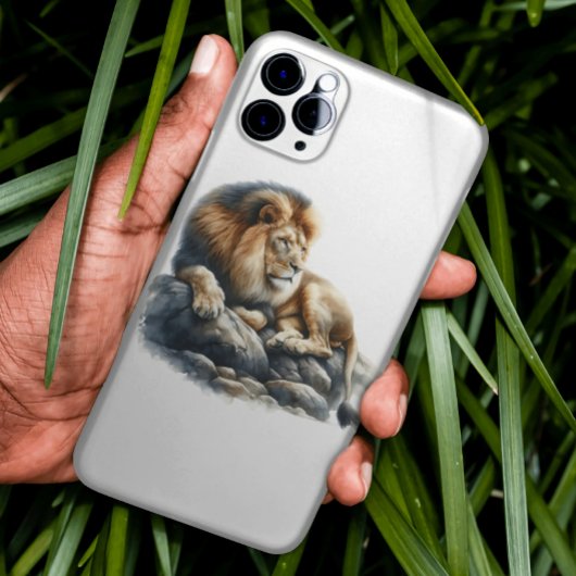 Koninklijke Afrikaanse Leeuw in Waterverf  Case-Mate iPhone Case