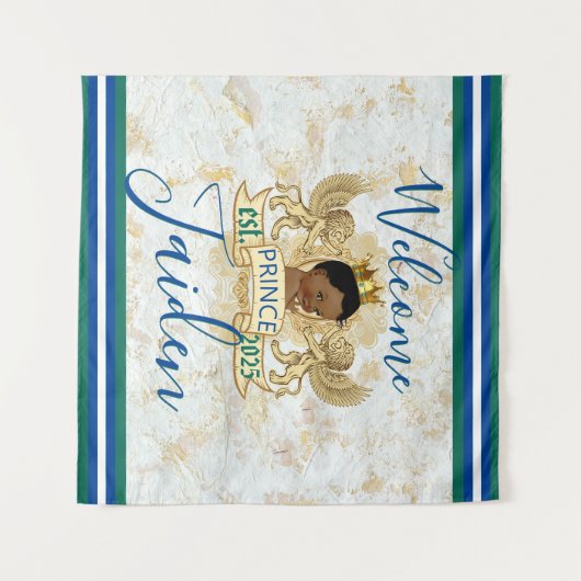 Koninklijke Afrikaanse Prins Elegante Monogram ach Wandkleed (Voorkant (horizontaal))