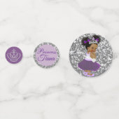 Koninklijke Afrikaanse prinses Paars & Silver Confetti (Achterkanten)