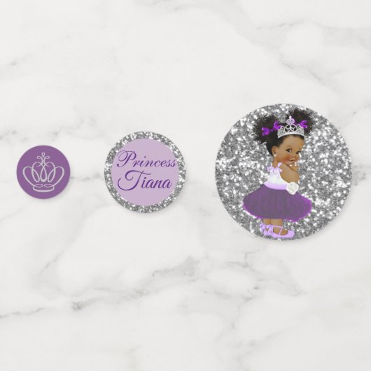 Koninklijke Afrikaanse prinses Paars & Silver Confetti (Achterkanten)