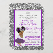 Koninklijke Afrikaanse prinses Paars|Silver Glitte Kaart (Voorkant / Achterkant)