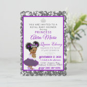 Koninklijke Afrikaanse prinses Paars|Silver Glitte Kaart (Staand voorkant)