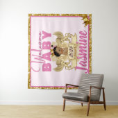 Koninklijke Afrikaanse Prinses Roze|Gouden Glitter Wandkleed (In situ)