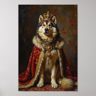 Koninklijke Alaskan Malamute Portret Kunst Poster