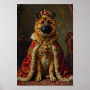 Koninklijke Amerikaanse Akita Portret Kunst Poster