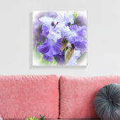 Koninklijke Baardiris - Paars & Wit Canvas Afdruk (Insitu (Woonkamer))