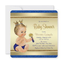 Koninklijke Baby Jongen Blauw Goud Prins Baby Borr
