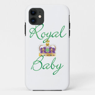 Koninklijke Baby met Paarse en goudklijke kroon iPhone 11 Hoesje